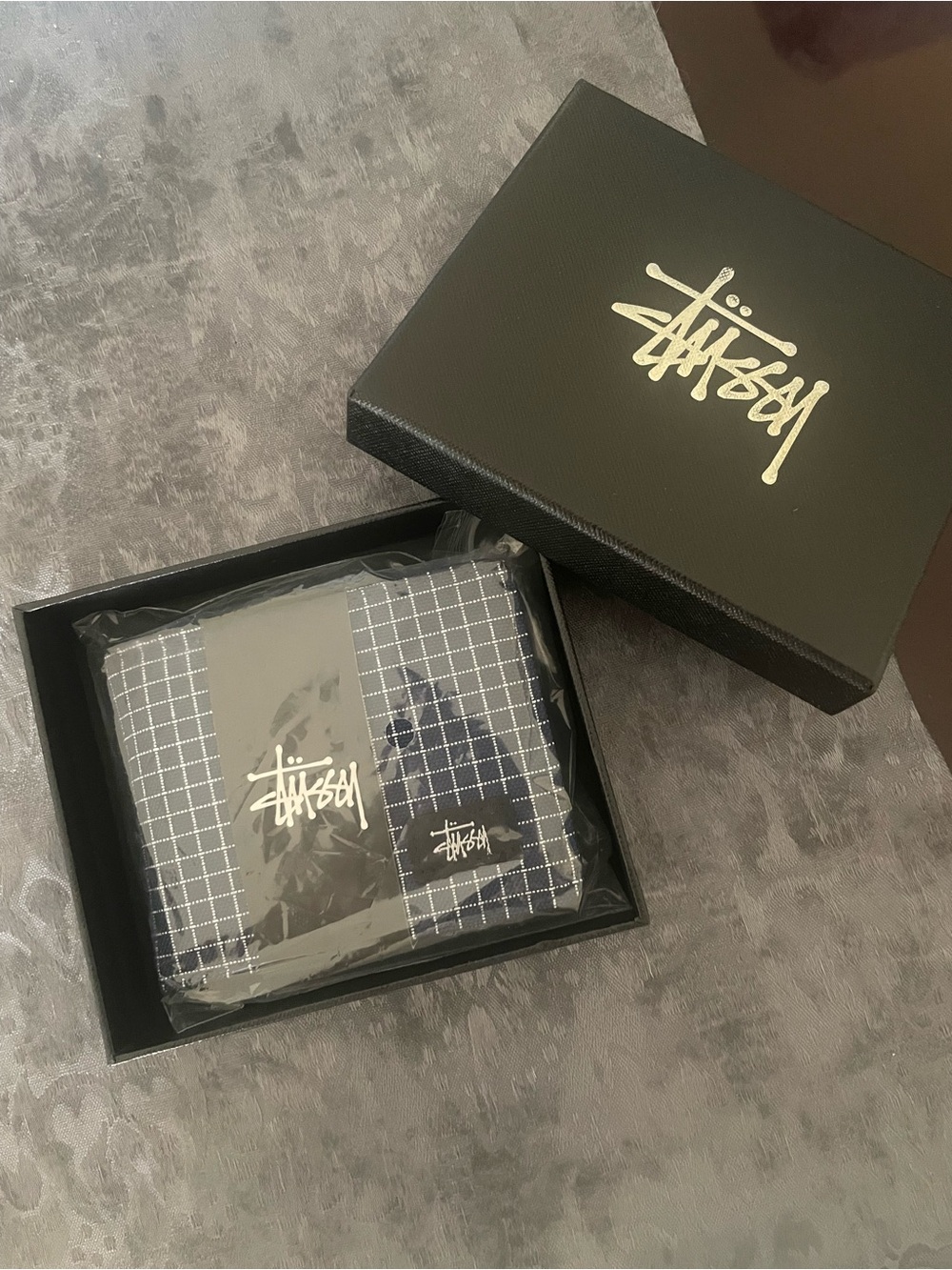 Stussy Grid Blue Wallet